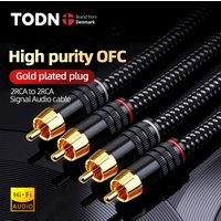TODN HIFI 1 Pair 2RCA to 2RCA high-purity OFC Stereo High-performance Audio cable for Sound card Speaker Mixer
