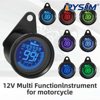 12V Universal Digital Motorcycle Speedometer Odometer Tachometer 7Colors LED Indicator Adjustable fuel meter for Scooter ATV