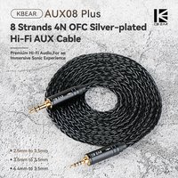 KBEAR AUX08plus AUX Cables 1.4m/2m 8-strands HiFi Speaker cable Male to Male For Phone Headphone Car MP3