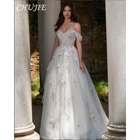 3D Flower Sweetheart Wedding Dresses A Line Tulle Appliques Bridal Gowns Custom Made Bride Dress Vestido de novia