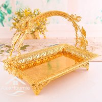 European Vintage Fruit Plate High-end Round Hotel Glass Plate Multi-layer Fruit Basket Fashion Creative Cake Plate Ornaments