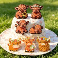 7pcs/set Cartoon Cute Enamel Pin Brooch for Backpack Clothes Highland Cattle Lapel Bag Pins Cow Badges Jewelry Gifts Friends