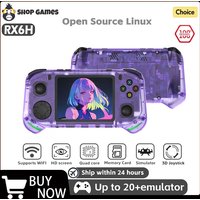 RX6H Retro Handheld Game Console Linux System 3.5 Inch IPS Screen Portable Pocket Video Player 64GB 128GB Games Kid Gift