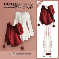 Spring Autumn Sweater Outfits Women's Vintage Elegant Casual Knitted Sweater Slim Mini Dress Two Piece Set