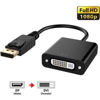 DisplayPort to DVI Cable Adapter Display-Port DP to DVI Video Adapter Converter Cable DisplayPort in to DVI out for PC Monitor