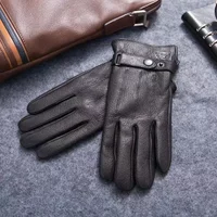 2025 New Men Genuine Leather Gloves Sheepskin for Adult Warm Winter Deerskin Gloves Christmas Gift Men's Sheepskin Gloves