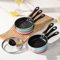 textureNonstick Mini Cast Iron Skillet with Long Handle for Cooking Eggs Baking or Serving Personalized Meals Kitchen Tool