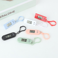Electronic Keychain Clock Easy To Read Digital Display Clock Oval Hanging Watch Portable Mini Pocket Watch For Students Backpack