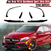 Glänzend schwarze Frontstoßstangen-Lippenspoiler-Splitter Canards Vents für Benz W176 A200 A250 A45 AMG Hatchback Sport 2016 2017 2018