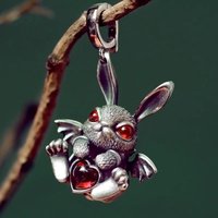 The Original Design of Rabbit's Exquisite Retro Necklace Bracelet Is Multi-purpose Couple Pendant