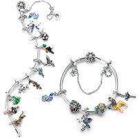 Peacock and Lucky Unicorn Dangle Charm Beads Fits 3mm Bracelets Bangle Necklace For Women Pendant Luxury Jewelry Making Gifts