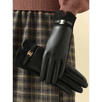 AliExpress LAOVCE 1 Pair of Gloves for Women in Winter Fleece-Lined to Heattech and Touch Screen Pu Elegant and Exquisite Cycling Driving Gloves