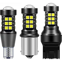 2Pcs 1156 BA15S P21W LED T15 W16W 7440 W21W T20 3030 LED Bulb Auto Signal Lamp Brake Reverse Car Light White Car Accessories 12V
