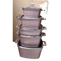 Granite marble coated die-cast non-stick pans and cutlery sets
