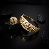 018486 014476 Bangle Set For Women Cubic Zircon Bangle Ring Wide bracelet Dubai Bridal Jewelry Accessories Wedding Party