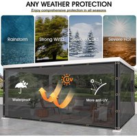 Przezroczysta, wytrzymała plandeka z PVC, o gramaturze 400 g/m², odporna na promieniowanie UV, wodoodporna, z miedzianymi oczkami, wzmocnionymi szwami i sznurami, idealna jako osłona przeciwsłoneczna