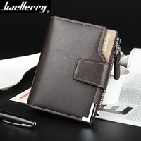 Baellerry court luxe hommes portefeuilles fermeture éclair monnaie poche porte-carte homme portefeuille pochette porte-Photo marque homme sacs à main portefeuille