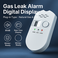 Digital Gas Detector for Natural Gas & LPG, Plug & Use, Real-Time Display, 85dB Alarm, Easy Status LEDs, Suitable for Kitchen
