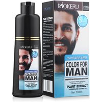 Natural Long Lasting 200ml Permanent Beard Dye Shampoo For Men Beard Dying Removal White Grey Beard Hair Men Beard Dye Shampoo