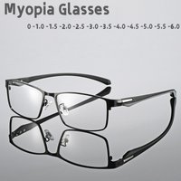 Modische TR90-Myopie-Brille, Vintage-Stil für Herren, Business-Halbrahmen, Nah- und Fernsicht, bequeme Brille, Dioptrien 0 bis +4,0