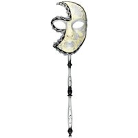 Q39C Masquerade Mask with Holding Stick Halloween Costume Mask Venetians Mask Mardi Gras Mask Carnivals Mask for Party