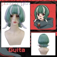 Anime GACHIAKUTA Guita Cosplay Wig Manga Fantasia Green Cleaners Adults Dress Up Women Halloween Roleplay Short Hair Prop