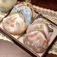 Anti-lost Kiss Lock Coin Purse Polyester Thickened Brocade Mini Pouch Chinese Style Portable Embroidered Small Pocket