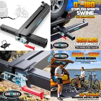 Swing Away Hitch Adapter 2" Receiver 0-180 Swinging Bike Rack Extension Arm 250 LBS Capacity Hitch Mount Alloy Steel Carrier