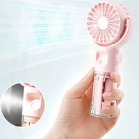 USB charging small fan, rotary humidification mini fan, portable handheld spray fan, suitable for office or travel