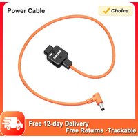ZGCINE D-Tap to 5.5*2.5mm DC Connector Power Cable 60cm Length 180°Rotatable with Braided Wire for V-mount/Gold Mount Battery