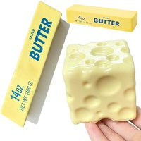 Simulation Big Butter Stick Squishy Fidget Toys Elastic Cube Cheese Stick Funny Squeeze Prank Toy Stress Anxiety Relief Game