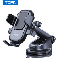 TOPK Car Phone Holder Mount Suction Cup Strong Grip Adjustable Dashboard/Windshield Stand Fit for All Smartphones iOS/Android