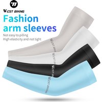 WEST BIKING Bicycle Anti-UV Arm Sleeve High Elastic Summer Cool Cycling Arm Protector Breathable Moisture Wicking Bike Arm Cover