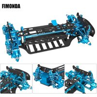Aluminum & Carbon Fiber Frame Chassis Kit with Shock Absorbers Belt Drive for 1/10 RC Car Tamiya TT01 TT-01 TT02 TT-02 DIY Parts