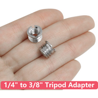 1/4"-20 Female to 3/8"-16 Male Tripod Adapter Stainless Steel Standard Screw Converter for DSLR Camera Monopod Stand