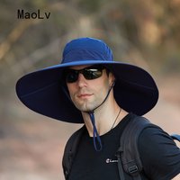 Chapeau de pêcheur d'été à large bord pour hommes, imperméable, Protection UV, casquette solaire, randonnée, pêche, escalade, chapeaux seau Safari surdimensionnés