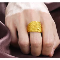 Exquisite Gold 18 K Color Eagle Ring for Men Brother Father Women Jewelry Open Engagement Wedding Finger Rings Not Fade