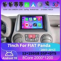 7" Car Radio Android 16 For FIAT Panda 2003 2004 2005 2006 2007 -2012 Stereo Multimedia Player Navigation Autoradio Carplay Auto