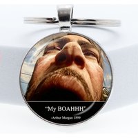 Game Red Dead Redemption 2 Keychain Glass Cabochon KeyRing Bag Car Key Chain Ring Holder Charms Jewelry Gifts