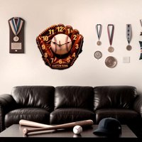 Baseball Glove Wall Clock Decorative Clock with Silent Pointers Living Room Wall Art Clock for Bedroom Office
