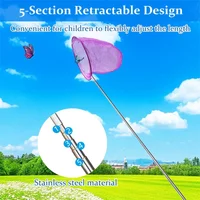 Stainless Steel Dip Net Butterfly Fishing Nets Pocket Fish Dip Net Poles Fishing Telescopic Pole Net Head Fishing Gear Supply