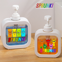 Sprunkis Soap Dispenser Anime Cartoon Game Print Refillable Shampoo Bottle Portable Travel Liquid Hand Pump Hand Allocator Gift