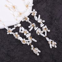 Luxury Baroque Irregularity Pearl Necklace Double Layered Jewelry for Women Fashionable Long Chain Dress Female Accessory Gift