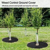 5Pcs Non-Woven Tree Mulch Ring Weeding Barrier Round Ground Cover Protector Mat Plant Cover Anti Grass Gardening