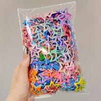 24/48pcs Random Colors Colorful Lattice Five-Pointed Star BB Clips | Girls’ Side Fringe Hair Clips, Versatile Hair Accessory Set