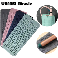 1pcs Multifunctional Silicone Heat Resistant Pad Insulation Mat Hair Straightener Storage Pouch for Hair Curler Flat Irons