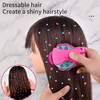 Girls Hair Braiding Diamond Drill Toy Glitter Stick-On Jewelry DIY Craft Set Princess Role Play Dress Up Magical Gift