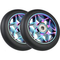 2 Pcs Scooter Accessories 110Mm Scooter Wheels Colorful Pu Wheels Thick Stunt Car Wheels With Bearings