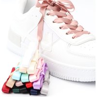 1 Pair Flat Shoe laces Satin Ribbon Silk Shoe lace Child Adult Leisure Lace Shoelaces Woman White Shoelace 80/100/120/150 CM