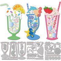Ocean Theme Carbon Steel Cutting Dies Stencils for DIY Scrapbooking Photo Album Decorative Embossing Paper Card Drink
